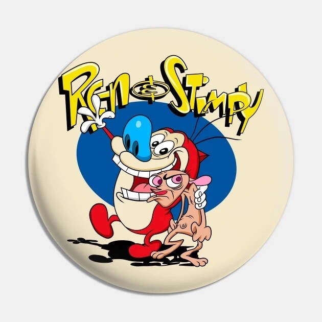 2 1/4&quot;D Ren &amp; Stimpy Pinback Button