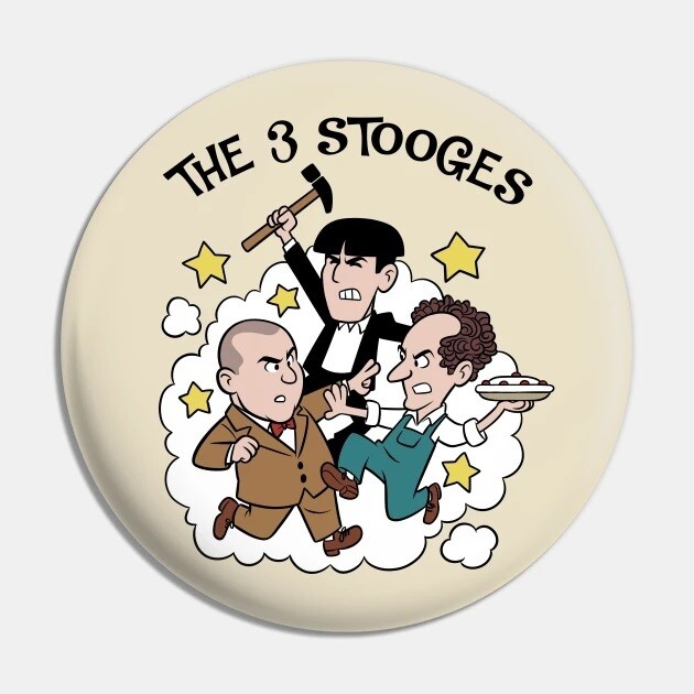 2 1/4&quot;D Three Stooges Cartoon Pinback Button