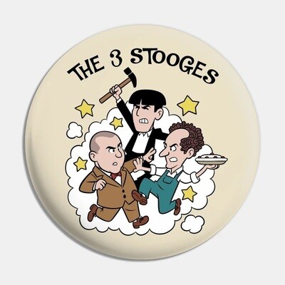 2 1/4"D Three Stooges Cartoon Pinback Button