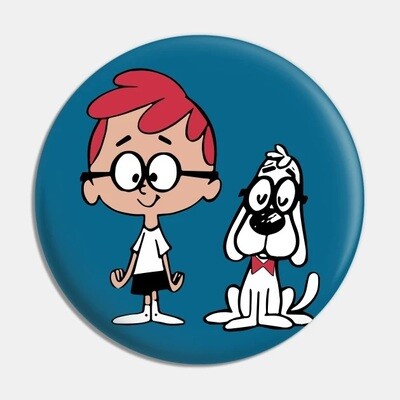 2 1/4"D Mr. Peabody and Sherman Pinback Button