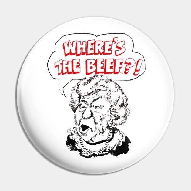 2 1/4"D Where's The Beef? Pinback Button