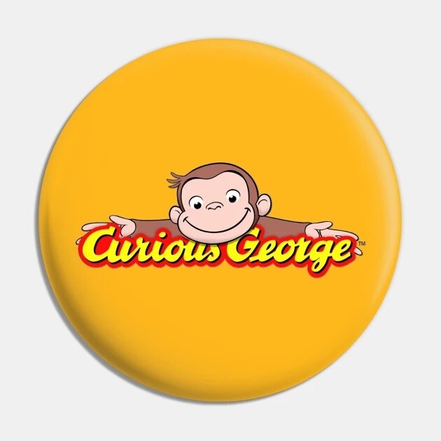 2 1/4"D Curious George Pinback Button