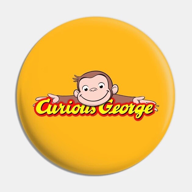 2 1/4&quot;D Curious George Pinback Button