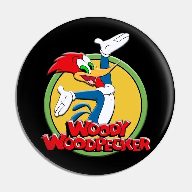 2 1/4"D Woody Woodpecker (Hands Out) Pinback Button