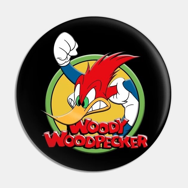2 1/4&quot;D Woody Woodpecker (Angry) Pinback Button