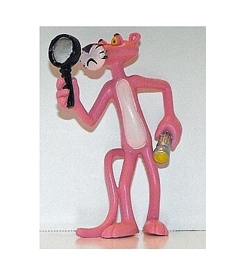 4&quot;H Pink Panther PVC Figure with Magnifying Glass