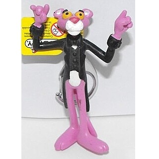 Pink Panther 3&quot;H Conductor Bendable KEYCHAIN Figure