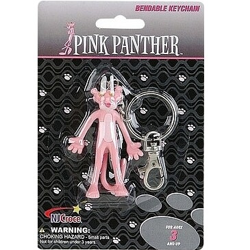 3"H Pink Panther Bendable Figural Keychain