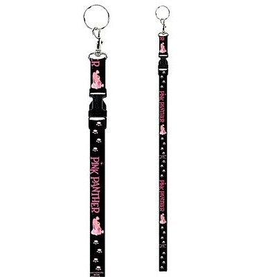 Pink Panther Cloth Lanyard with Metal Ring and Clip
