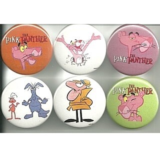 Pink Panther Pinback Buttons - Set of 6