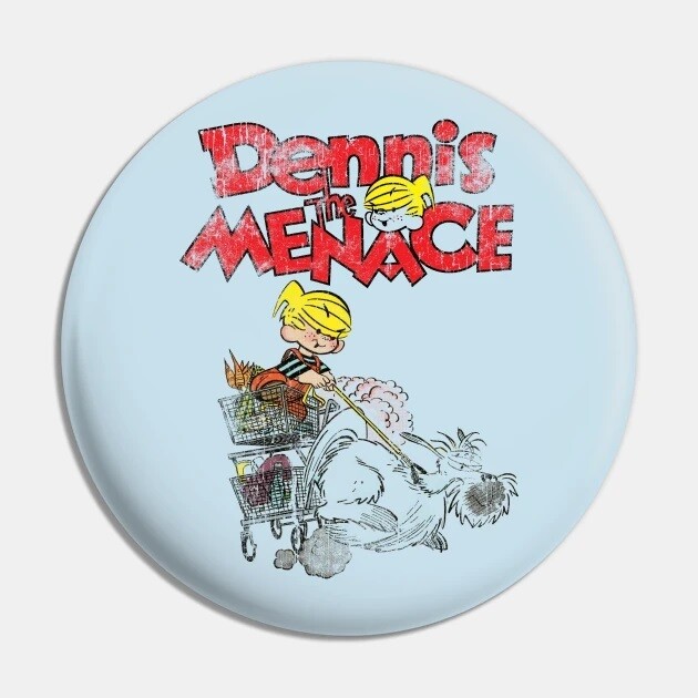 2 1/4&quot;D Dennis the Menace Retro-Look Pinback Button