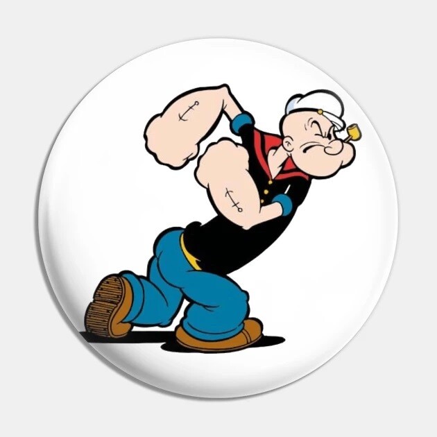2 1/4&quot;D Popeye (Walk) Pinback Button
