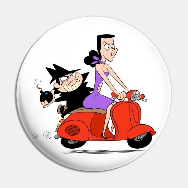 2 1/4&quot;D Boris and Natasha (Scooter) Pinback Button