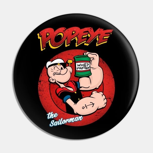2 1/4"D Popeye the Sailorman Pinback Button