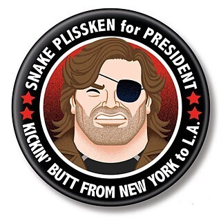 2 1/4&quot;D Snake Plissken for President Pinback Button