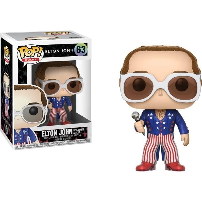 Elton John Red, White and Blue 3 3/4&quot;H POP! Vinyl Figure #63