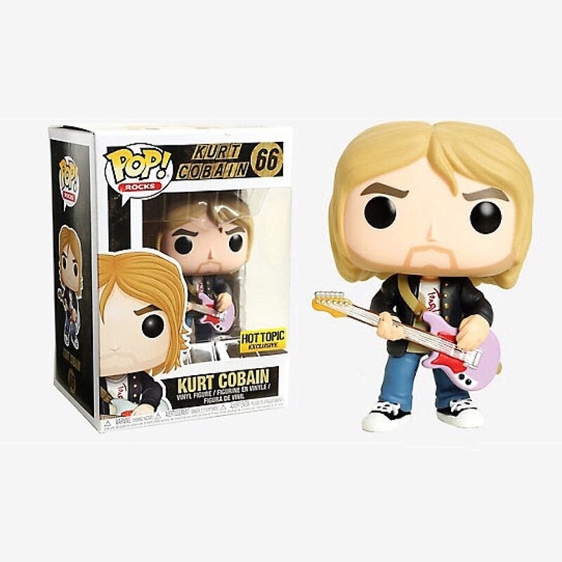 Kurt Cobain (Nirvana) 3 3/4&quot;H POP! Rocks Vinyl Figure #66 Hot Topic Exclusive