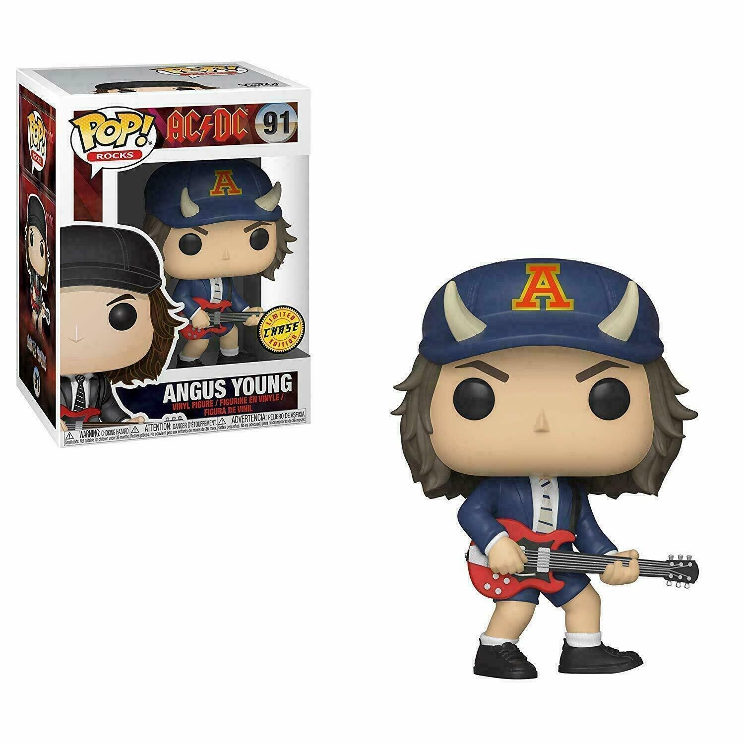 CHASE AC/DC Angus Young 3 3/4"H POP! Rocks Vinyl Figure #91