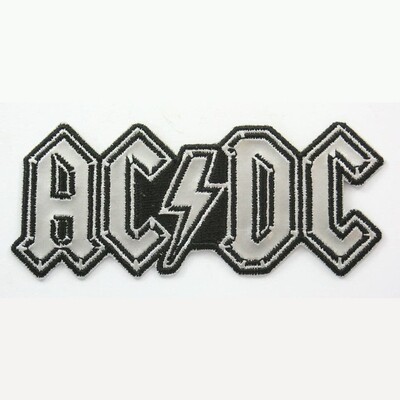 AC/DC 4"L Silver Embroidered Patch