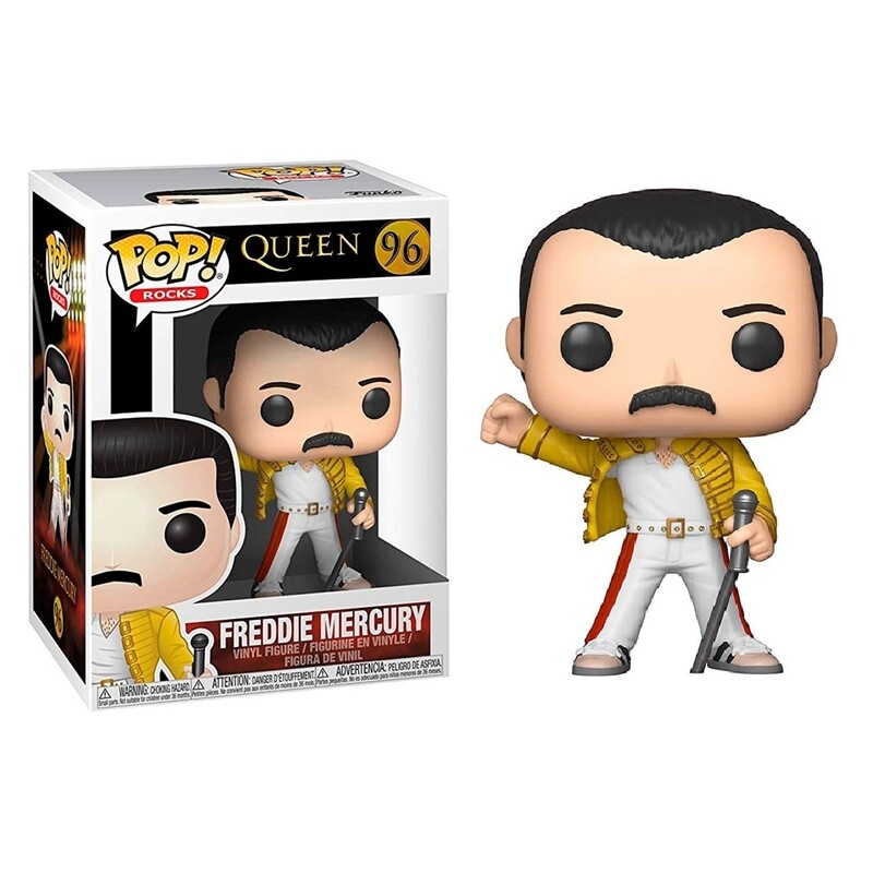 Queen Freddie Mercury &#39;86 Wembley Live 3 3/4&quot;H POP! Rocks Vinyl Figure #96