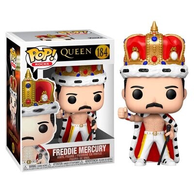 Queen Freddie Mercury The King 3 3/4"H POP! Rocks Vinyl Figure #184