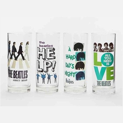 The Beatles 10 oz. Glasses (4 in Set) BOXED
