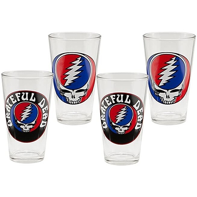 Grateful Dead "Steal Your Face" 16 oz. Pint Glasses (4 in Set) BOXED