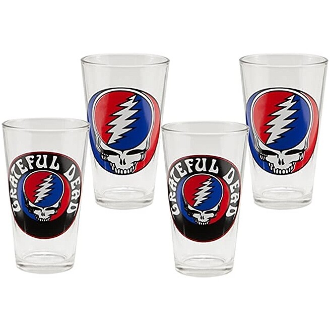 Grateful Dead &quot;Steal Your Face&quot; 16 oz. Pint Glasses (4 in Set) BOXED