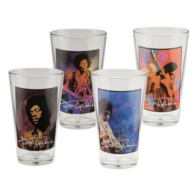 Jimi Hendrix 16 oz. Pint Glasses (4 in Set) BOXED