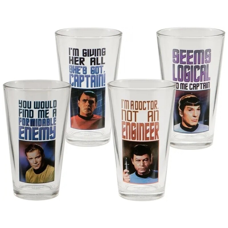 StarTrek (Original TV Series) 16 oz. Pint Glasses (4 in Set) BOXED