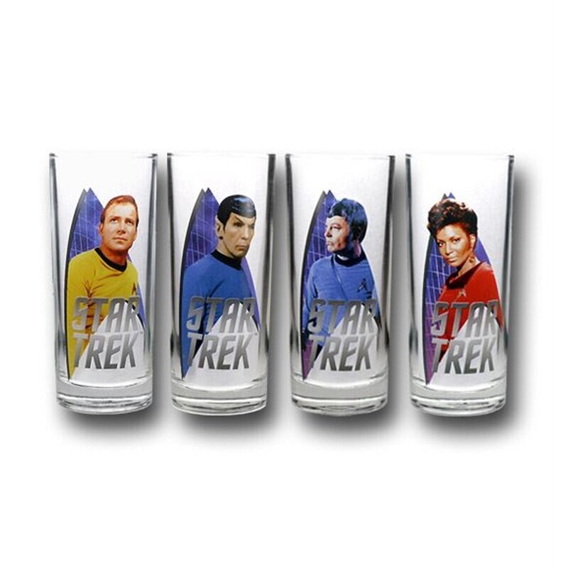 Star Trek (Original TV Series) 10 oz. Glasses (4 in Set) LOOSE