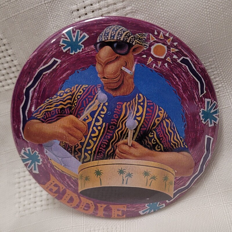 Joe Camel - Eddie (Steel Drum) 3&quot;D Pinback Button