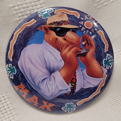 Joe Camel - Max (Harmonica) 3"D Pinback Button