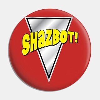 2 1/4"D Mork & Mindy "Shazbot!" Pinback Button