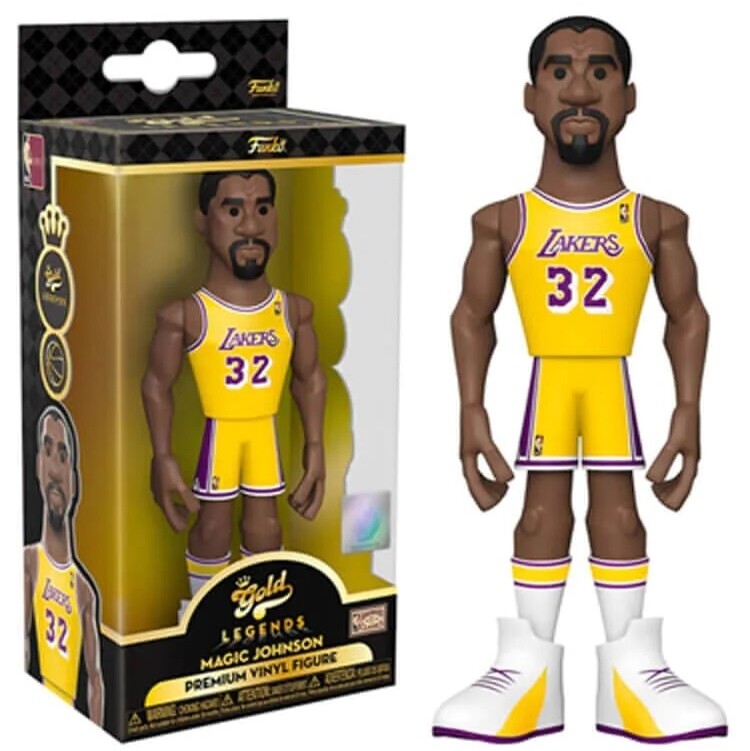 NBA Magic Johnson LA Lakers 5&quot;H POP! GOLD Vinyl Figure