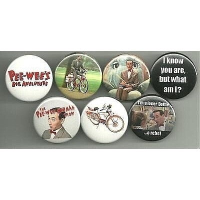 Pee-Wee Herman Set of 7 Pinback Buttons