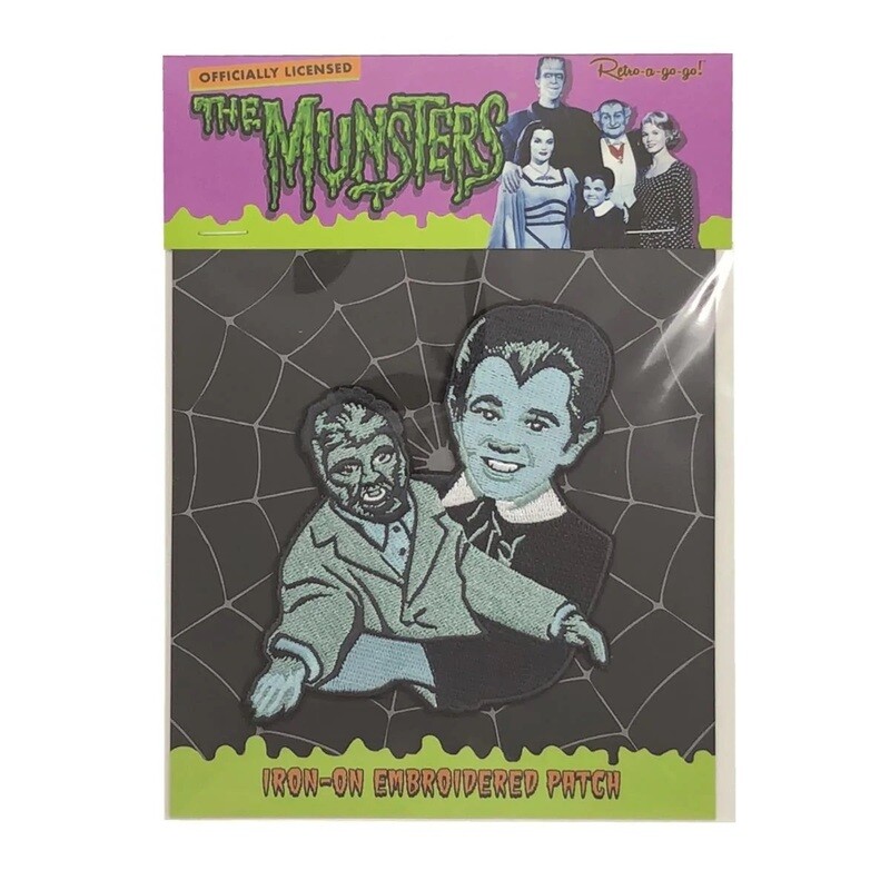 Eddie Munster and Woof-Woof Embroidered Iron-On Patch