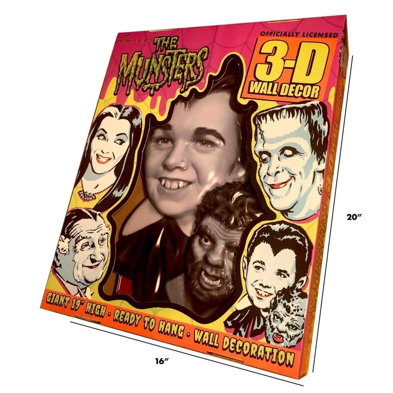 Eddie Munster with Woof-Woof 19"H Plastic 3-D Wall Art