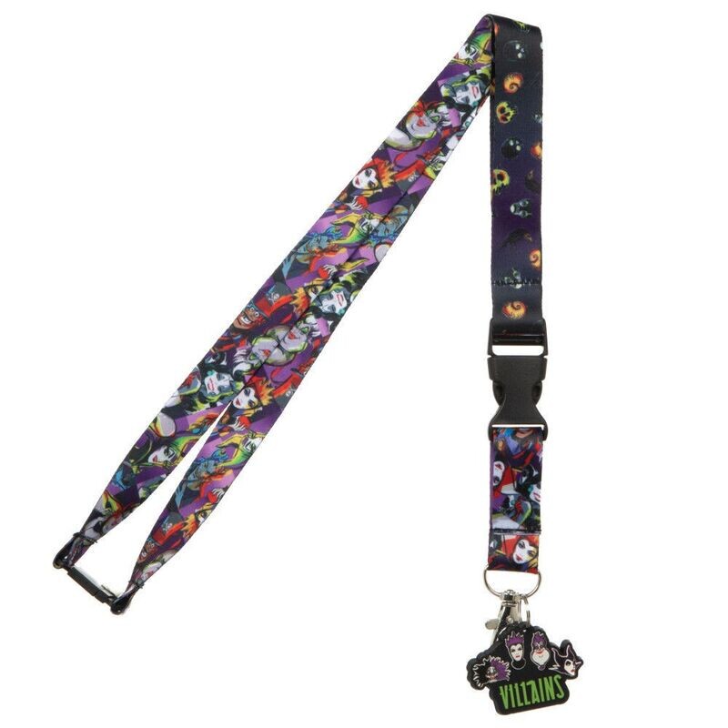 Disney&#39;s Villains 22&quot;L Cloth Lanyard with Pouch and Clip
