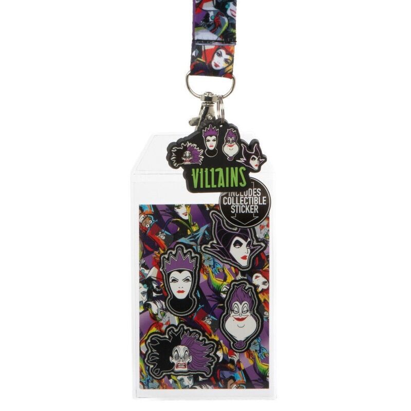 Disney's Villains 22"L Cloth Lanyard with Pouch and Clip