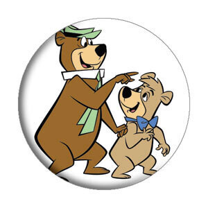 Yogi Bear and Boo-Boo 1 1/4"D Pinback Button