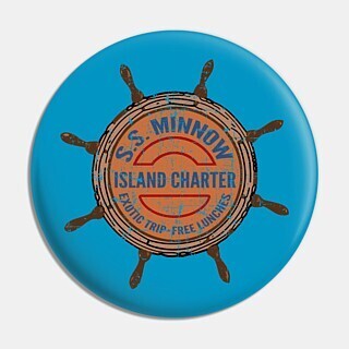 2 1/4"D Gilligan's Island "S.S. Minnow Island Charter" Pinback Button