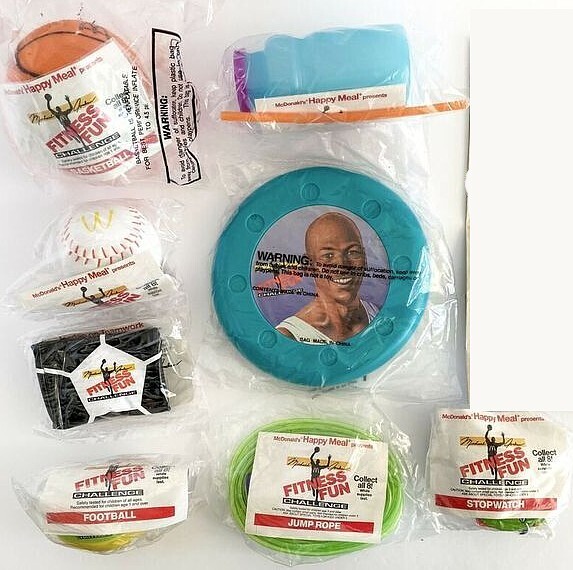 Michael Jordan Fitness Fun Set of 8 Happy Meal Toys