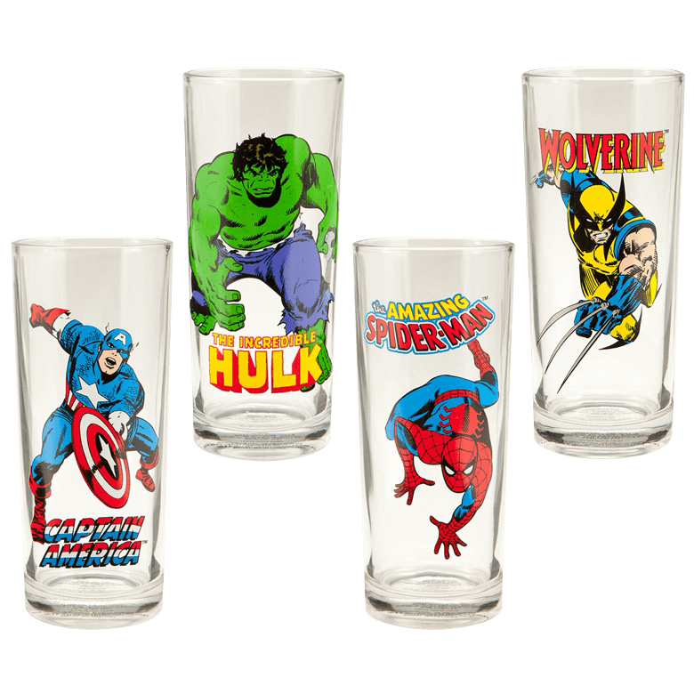 Marvel Avengers 10 oz. Glasses (4 in Set) BOXED