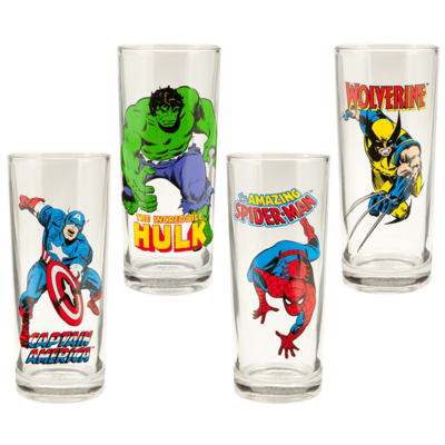 Marvel Avengers 10 oz. Glasses (4 in Set) LOOSE