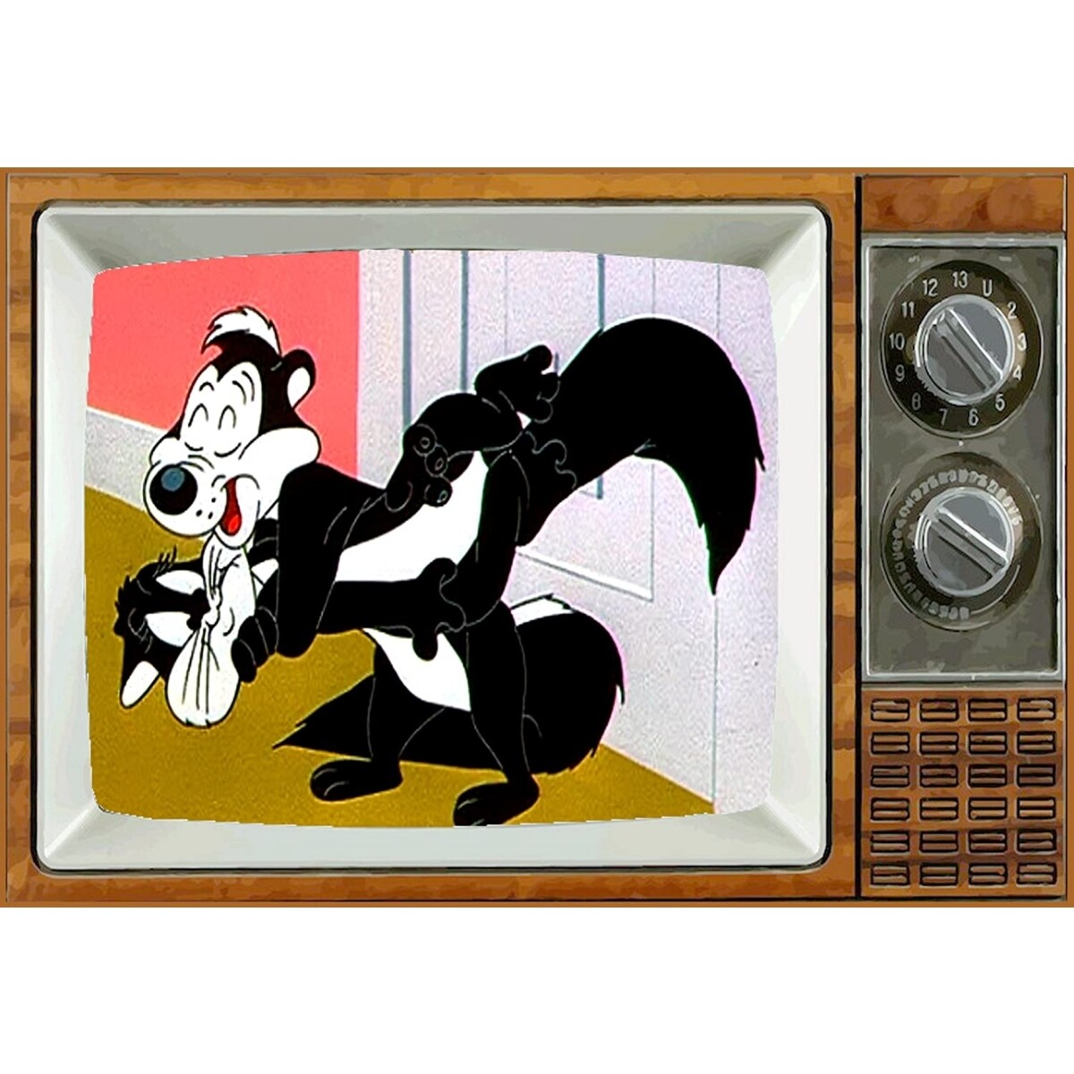 Pepé Le Pew and Penelope Looney Tunes Metal TV Magnet