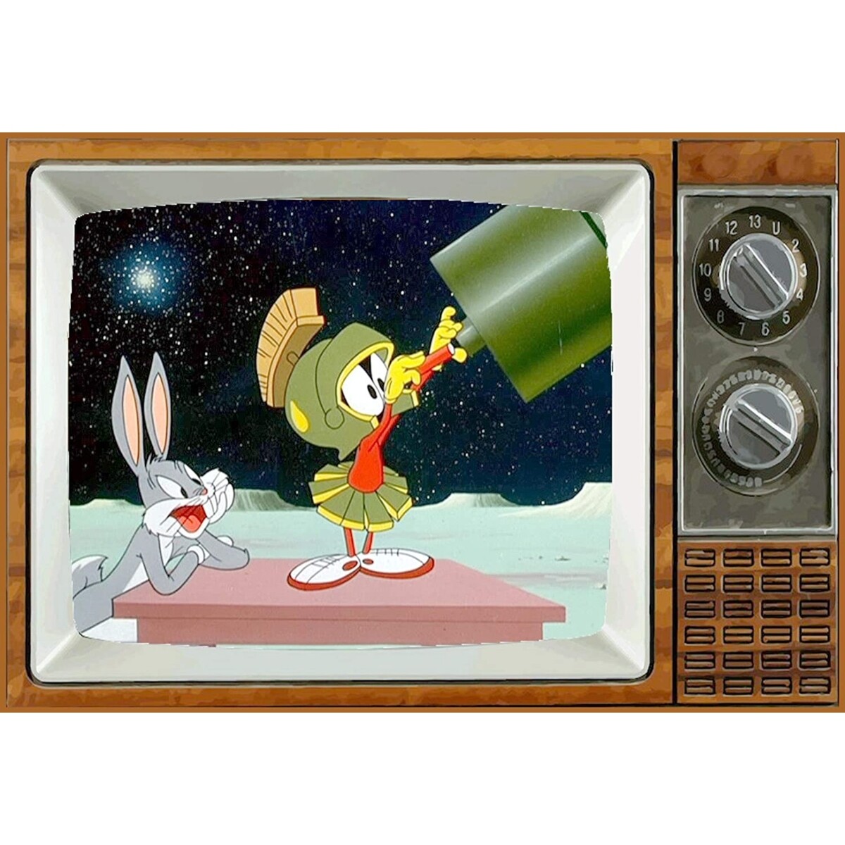 Marvin the Martian and Bugs Bunny Looney Tunes Metal TV Magnet