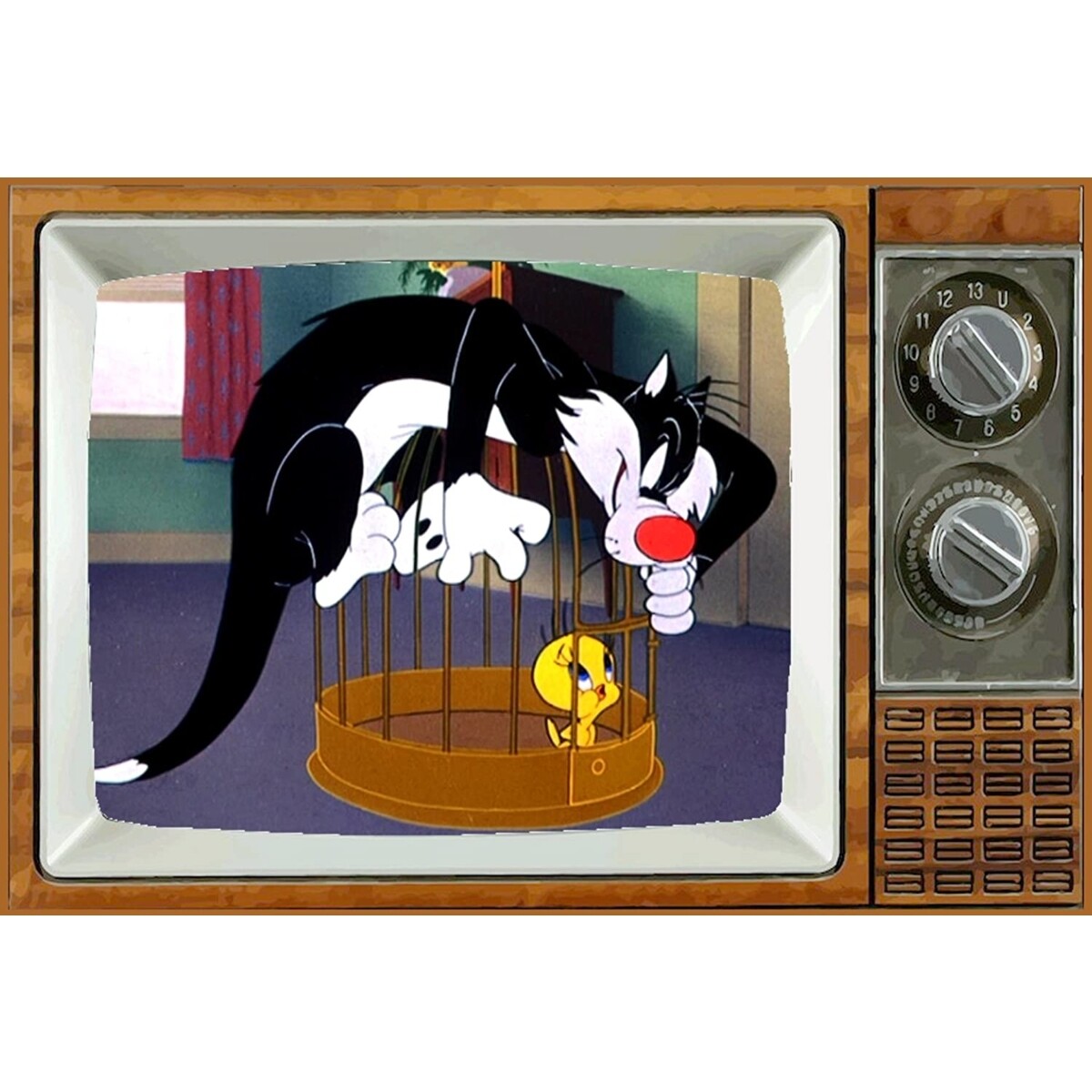 Sylvester and Tweety Looney Tunes Metal TV Magnet