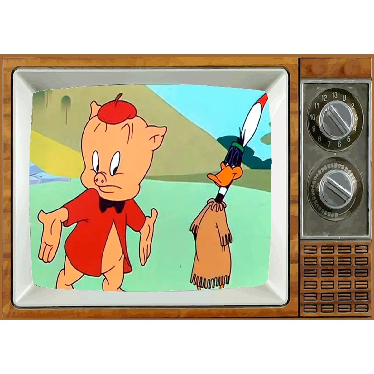 Porky Pig and Daffy Duck Looney Tunes Metal TV Magnet