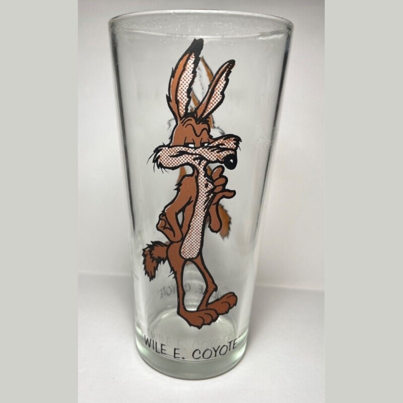6 1/4&quot;H Wile E Coyote 1973 Pepsi Collectors Series Glass